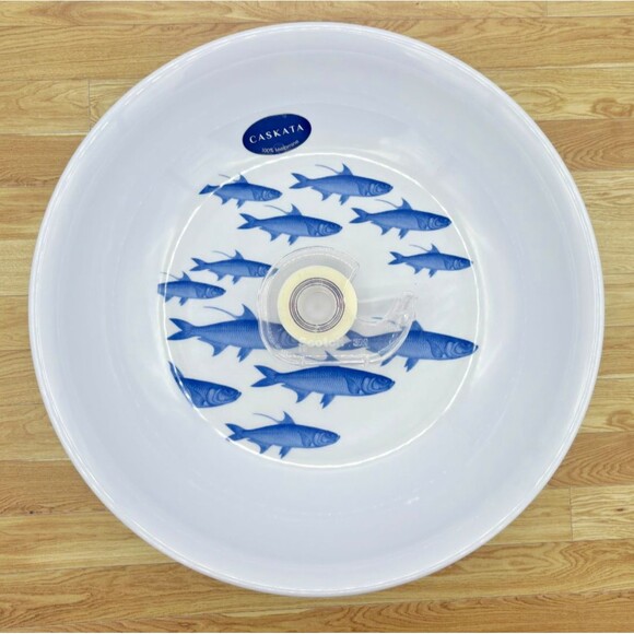 Caskata 100% Melamine Fish School 13" Pasta Serving Bowl‎ Nautical Coastal Blue - Picture 12 of 15